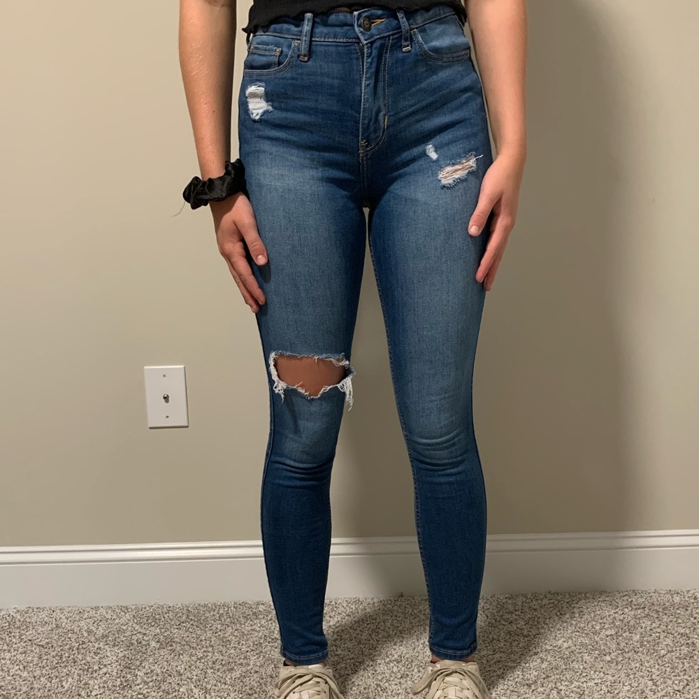 High rise super skinny jeans